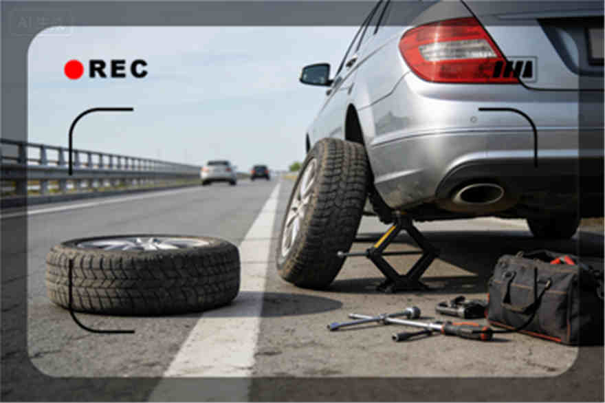 乌中旗高速公路爆胎-汽车换轮胎